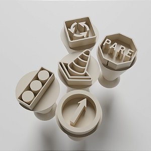 Kit com 05 Carimbos para docinhos/brigadeiro - Sinalização 1