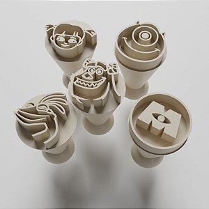 Kit com 05 Carimbos para docinhos/brigadeiro - Monstros S.A