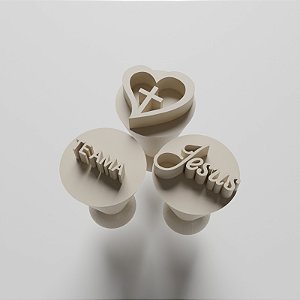 Kit com 03 Carimbos para docinhos/brigadeiro - Jesus