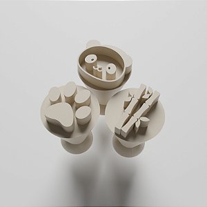 Kit com 03 Carimbos para docinhos/brigadeiro - Panda