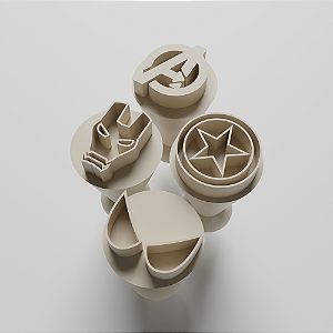 Kit com 04 Carimbos para docinhos/brigadeiro - Heróis Marvel
