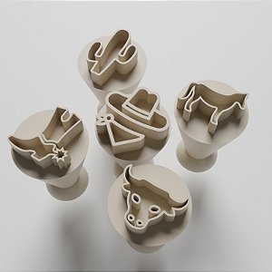 Kit com 05 Carimbos para docinhos/brigadeiro - Velho Oeste 1
