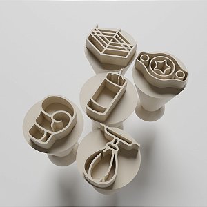 Kit com 05 carimbos para docinhos/brigadeiro - Boxe
