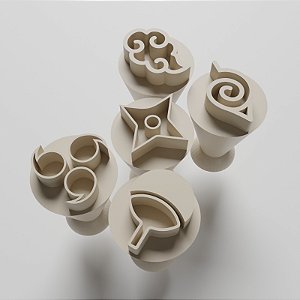 Kit com 05 Carimbos para docinhos/brigadeiro - Naruto