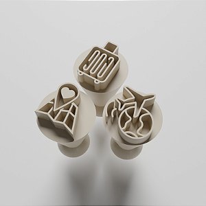 Kit com 03 Carimbos para docinhos/brigadeiro - Viagem