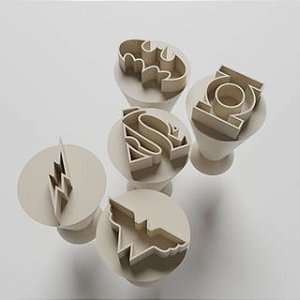 Kit com 05 Carimbos para docinhos/brigadeiro - Heróis da DC