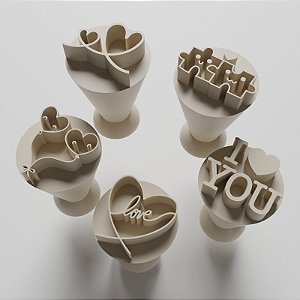 Kit com 05 Carimbos para docinhos/brigadeiro - Dia dos Namorados