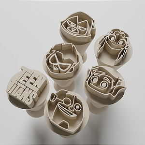 Kit com 06 Carimbos para docinhos/brigadeiro - Jovens Titans