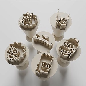 Kit com 06 Carimbos para docinhos/brigadeiro - Os Simpsons