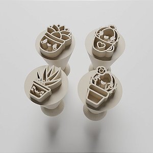 KIT 04 CARIMBOS PARA DOCINHOS/BRIGADEIRO - CACTOS