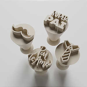 Kit com 04 Carimbos para docinhos/brigadeiro - Dia dos Pais 2