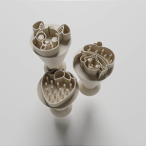 Kit com 03 Carimbos para docinhos/brigadeiro - Moranguinho