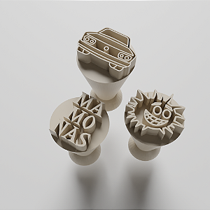 Kit com 03 Carimbos para docinhos/brigadeiro - Mamonas Assassinas