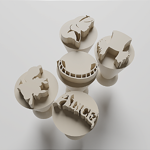 Kit 05 carimbos para docinhos/brigadeiro - Alice no Pais das Maravilhas 1