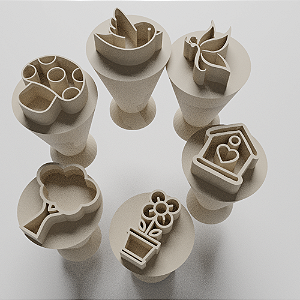 Kit com 06 Carimbos para docinhos/brigadeiro - Jardim Encantado 3