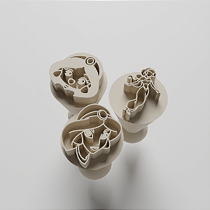 Kit com 03 Carimbos para docinhos/brigadeiro - Jasmine