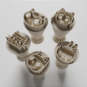 Kit 05 Carimbos para docinhos/brigadeiro - Casa Magica da Gaby