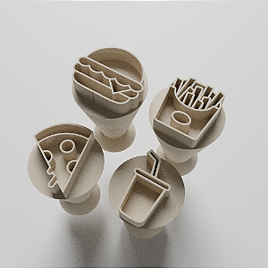 Kit com 04 Carimbos para docinhos/brigadeiro - Lanches