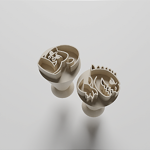 Kit com 02 Carimbos para docinhos/brigadeiro - King Kong e Godzilla