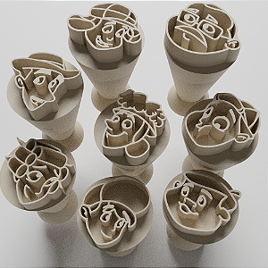 Kit 08 Carimbos para docinhos/brigadeiro - Chaves