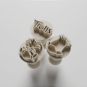 Kit com 03 Carimbos para docinho/brigadeiro - Trolls