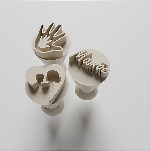 Kit 03 Carimbos para docinhos/brigadeiro - Dia das Mães 2