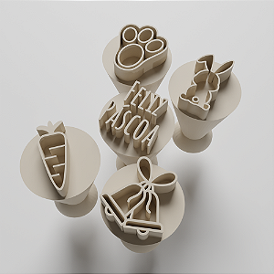 Kit com 05 Carimbos para docinhos/brigadeiro - Páscoa 2