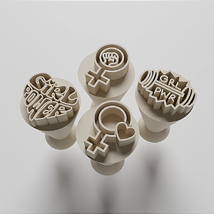 Kit com 04 Carimbos para docinhos/brigadeiro - Dia da Mulher 2