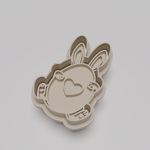 Cortador e Marcador para Biscuit, Bolachas e Pasta Americana - Ovo e Coelho