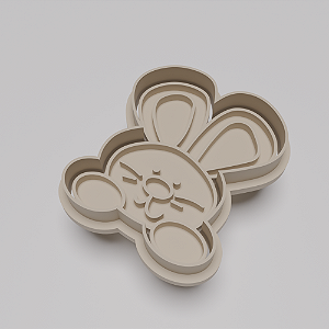 Cortador e Marcador para Biscuit, Bolachas e Pasta Americana - Coelho Orelhudo