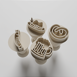 Kit com 04 Carimbos para docinhos/brigadeiro - Festa Alemã