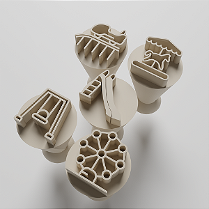 Kit com 05 Carimbos para docinhos/brigadeiro - Parque de Diversão