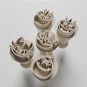 Kit com 05 Carimbos para docinhos/brigadeiro - Dragões Como Treinar Seu Dragão