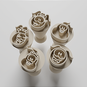 Kit com 05 Carimbos para docinhos/brigadeiro - Smilinguido