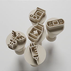 Kit com 05 Carimbos para docinhos/brigadeiro - Farmácia