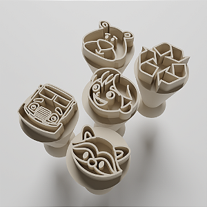 Kit com 05 Carimbos para docinhos/brigadeiros - Zé Coleta