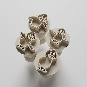 Kit com 04 Carimbos para docinhos/brigadeiro  - Patinho Colorido