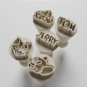 Kit com 05 Carimbos para docinhos/brigadeiro - Tom e Jerry