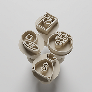 Kit com 04 Carimbos para docinhos/brigadeiro - Jogo do Tigrinho