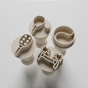 Kit com 04 carimbo de brigadeiro/docinho - Beach Tennis