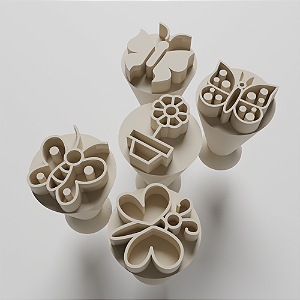 Kit com 05 Carimbos para docinhos/brigadeiro - Borboletas 2
