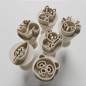 Kit com 06 Carimbos para docinhos/brigadeiro - Bosque Encantado