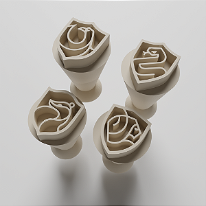 Kit com 04 Carimbos para docinhos/brigadeiro - Casas Harry Potter