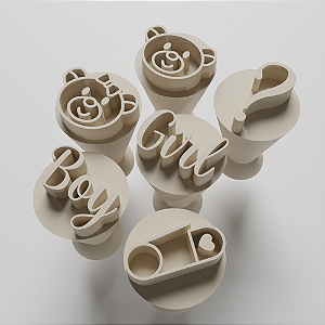 Kit com 06 carimbos para docinhos/brigadeiro - Chá Revelação 2