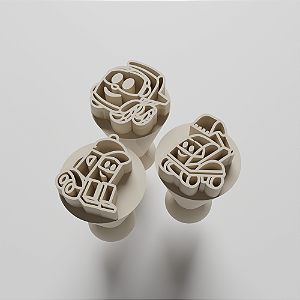 Kit com 03 Carimbos para docinhos/brigadeiro - Léo e o Caminhão 2