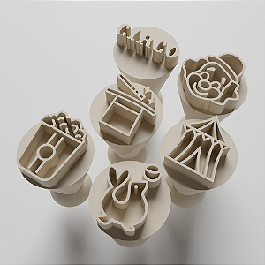 Kit com 06 Carimbos para docinhos/brigadeiro - Circo 3