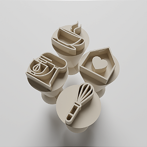 Kit com 04 Carimbos para docinhos/brigadeiro - Confeitaria