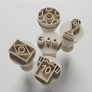 Kit com 05 Carimbos para docinhos/brigadeiro - Copa do Mundo