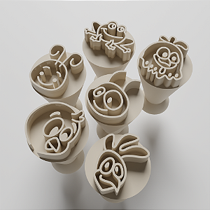 Kit com 06 Carimbos para docinhos/brigadeiro - Galinha Pintadinha 2