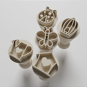 Kit com 05 Carimbos para docinhos/brigadeiro - Jardim Encantado 4